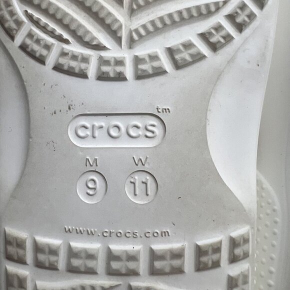 Crocs Unisex Adults' White Croslite Slip On Classic Slide Sandals Size 9M 11W - Picture 12 of 12